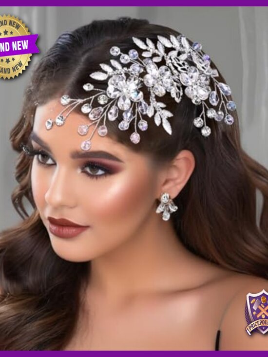 Rhinestone Wedding Hair Comb with Pearls and Crystals, Bridal Hair Accessory